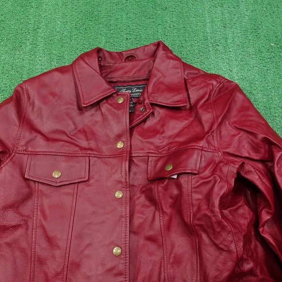 NWT TERRY LEWIS CLASSIC LUXURIES RED LEATHER COAT JACKET WOMENS SIZE M NEW! - Picture 2 of 11